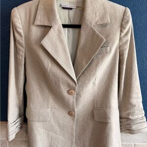 Alice + Olivia Beige Blazer with Button Detail